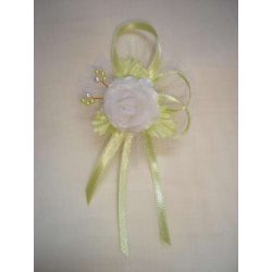 1" Bokréta, kitűző zöld-fehér 