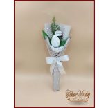 Fehér színű szappan-tulipán csokor Nőnapi táblával 