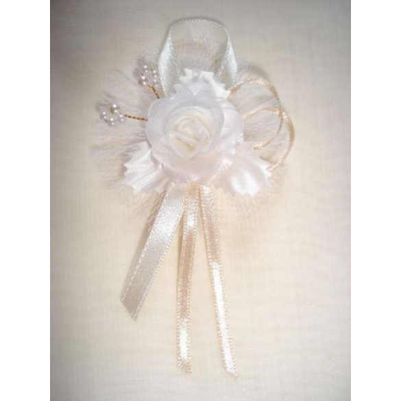 1" Bokréta, kitűző ekrü-fehér-capuccino 