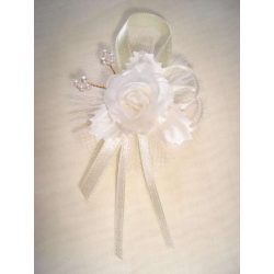 1" Bokréta, kitűző ekrü-fehér 