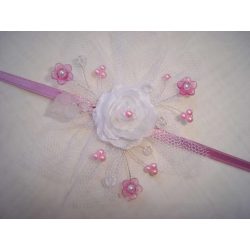 Csuklódísz fehér-rózsaszín 