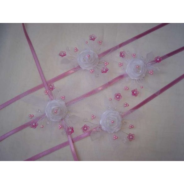 Csuklódísz fehér-rózsaszín 