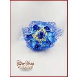 Ballagási örök csokor – kék rózsából és kék orchideából elegáns ajándék