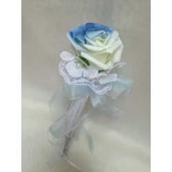   Vintage színű kék-fehér dobó, koszorúslány, vagy köszöntő örök-csokor 