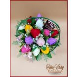 16 szál vegyes tulipánokból áll szappanvirág-box 