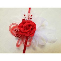 Csuklódísz piros-fehér 