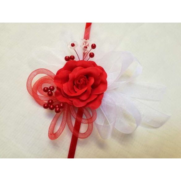 Csuklódísz piros-fehér 