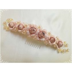 Púder-ekrü fejdísz 