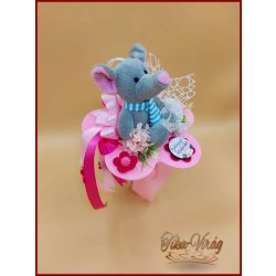   Ovis ballagási örök csokor lányoknak – elefántos egyedi ajándék