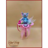 Ovis ballagási örök csokor lányoknak – elefántos egyedi ajándék