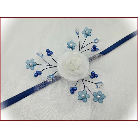 Csuklódísz fehér-párizskék 