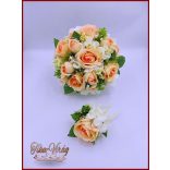 Barack rózsás esküvői örökcsokor kitűzővel 