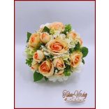 Barack rózsás esküvői örökcsokor kitűzővel 