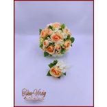 Barack rózsás esküvői örökcsokor kitűzővel 