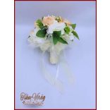 Barack rózsás esküvői örökcsokor kitűzővel 