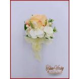 Barack rózsás esküvői örökcsokor kitűzővel 