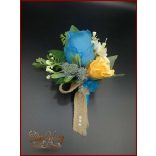 Kék rózsás kitűző 