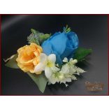 Kék rózsás kitűző 