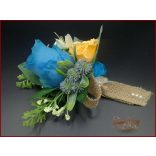 Kék rózsás kitűző 