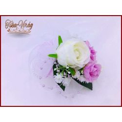 Csuklódísz fehér-lila gyöngysoron 