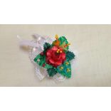 Kalocsai motívumos csuklódísz gyöngysoros pánttal 