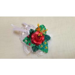 Kalocsai motívumos csuklódísz gyöngysoros pánttal 