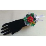 Kalocsai motívumos csuklódísz gyöngysoros pánttal 