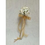 Ekrü-arany dobó, koszorúslány vagy köszöntő örök-csokor 