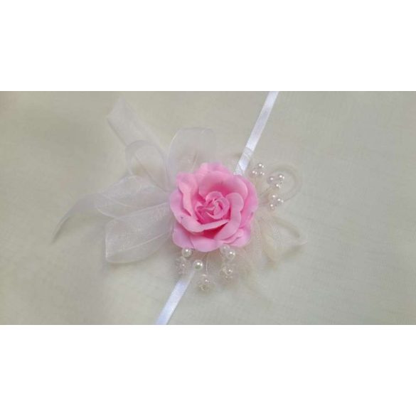 Csuklódísz rózsaszín-fehér 