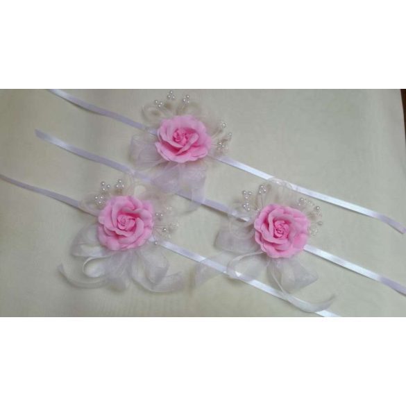 Csuklódísz rózsaszín-fehér 