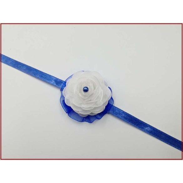 Fehér-királykék nyakdísz 