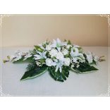 Fehér virágos örök-asztaldísz 80cm. 
