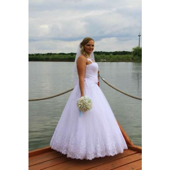 Ekrü-fehér türkiz díszítésű örök-csokor 