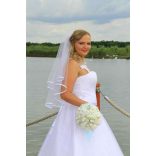 Ekrü-fehér türkiz díszítésű örök-csokor 