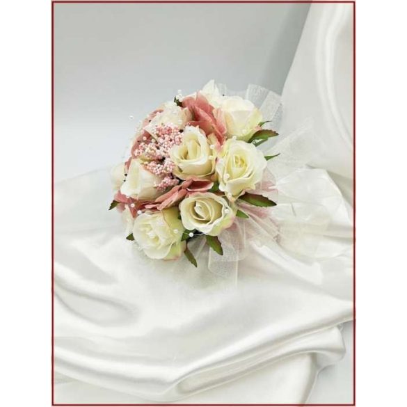 Mályvás-pasztell Örök-csokor 12 virágos 