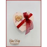 Szappan-rózsa box "L" Puder pettyes szív dobozban 