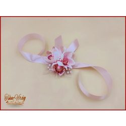  Esküvői csuklódísz, szalagavatóra is. Mályva orchideás csuklódísz 