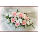 Rózsaszín-rózsás fehér-orchideás örök-asztaldísz 