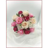 Pink-barack-pasztell örök-csokor 13 virágos 