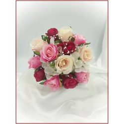 Pink-barack-pasztell örök-csokor 13 virágos 