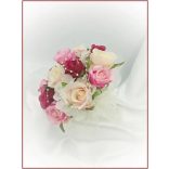 Pink-barack-pasztell örök-csokor 13 virágos 