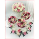 Pink-barack-pasztell örök-csokor 13 virágos 