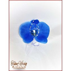 Kék orchideás kitűző