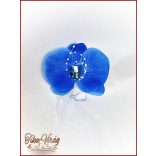 Kék orchideás kitűző 