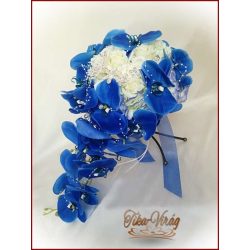 Kék orchideás örök-csepp-csokor 