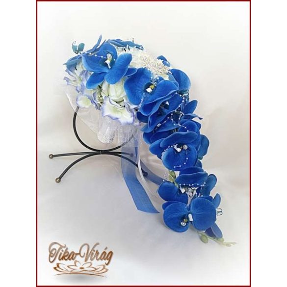 Kék orchideás örök-csepp-csokor 