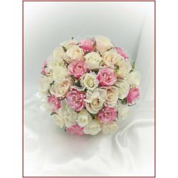 Pink-barack-pasztell örök-csokor 32 szál rózsából 