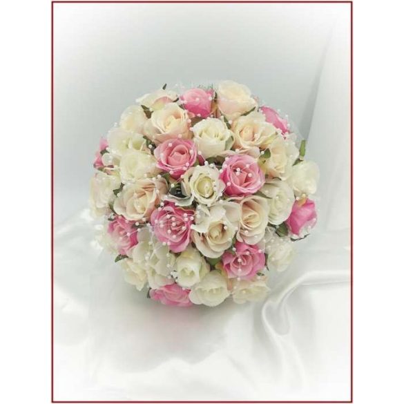 Pink-barack-pasztell örök-csokor 32 szál rózsából 