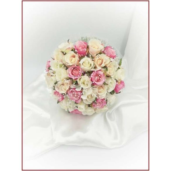 Pink-barack-pasztell örök-csokor 32 szál rózsából 