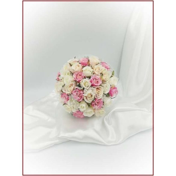 Pink-barack-pasztell örök-csokor 32 szál rózsából 